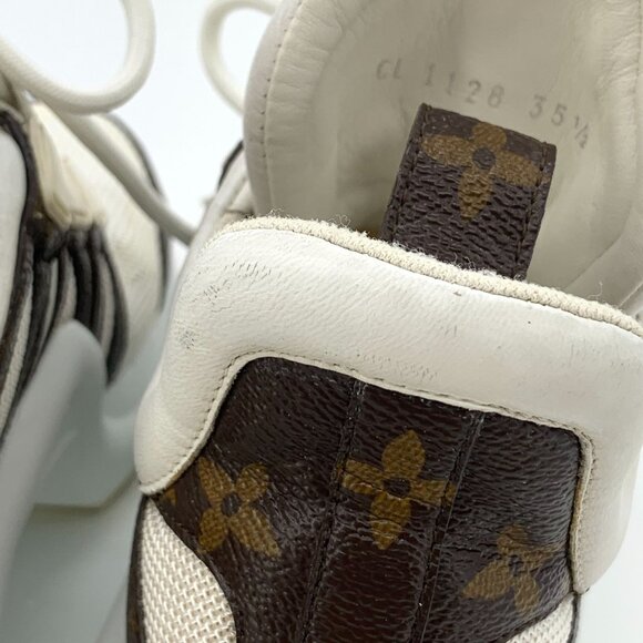 Louis Vuitton Archlight Womens Sneakers White/Brown Monogram Mesh & Leather Size - Picture 6 of 9